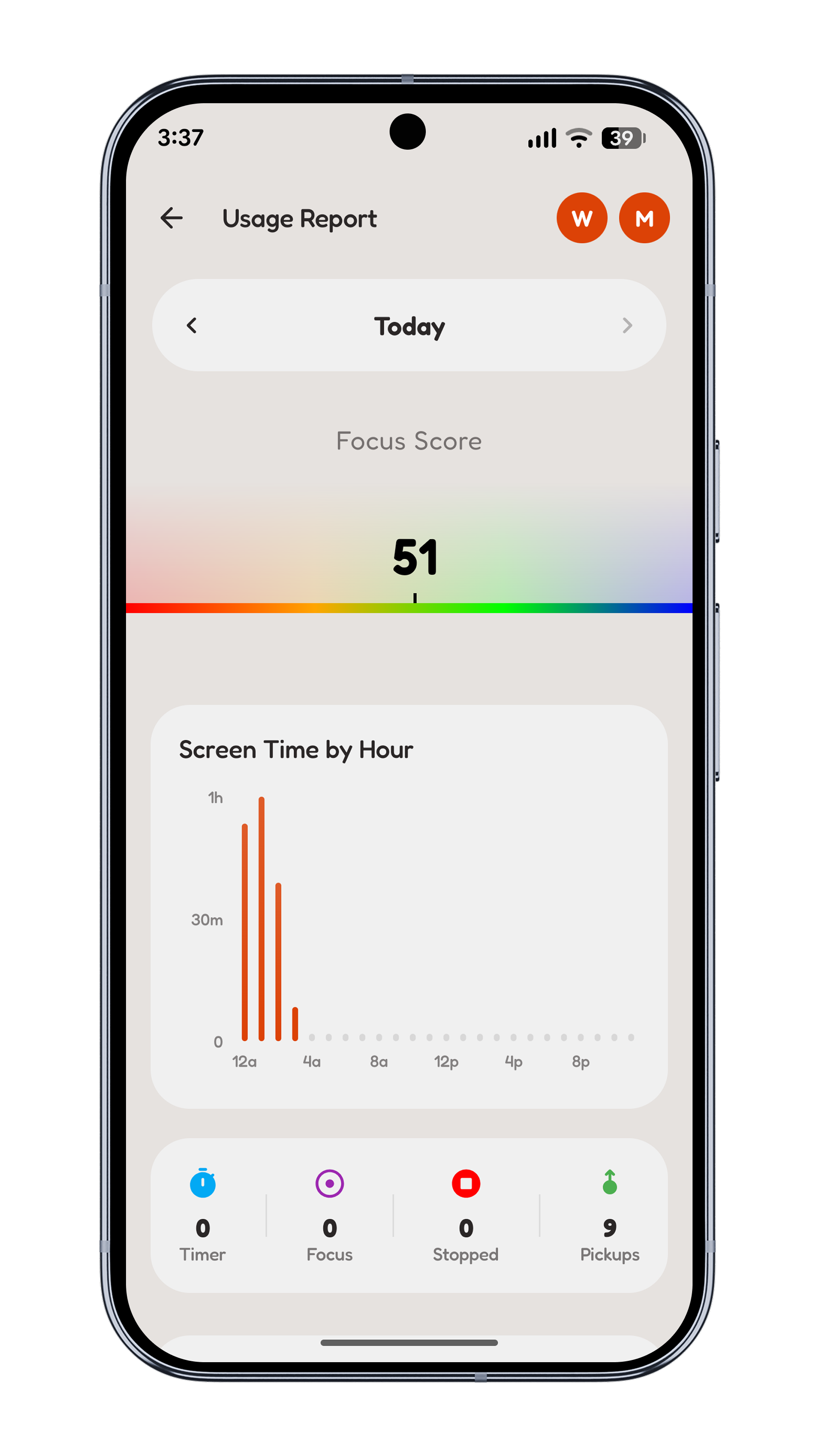 Usage Report app screenshot